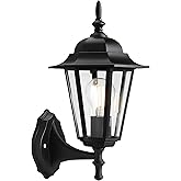 CLOUDY BAY Outdoor Wall Lantern,Black Wall Sconce for House Porch Lighting Fixture,E26 Base 60W Max,Metal Housing Plus Glass,