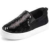 K KomForme Toddler Slip on Sneakers Girls Sparkle Sequins Canvas Walking Shoes