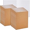 Paper Junkie Blank Notebook Bulk, Brown Unlined Kraft Paper Journals for Kids Drawing, Sketching, Sketchbooks for Students to Write Stories, Classroom Supplies - A6 4x6 inch - Small (Pack of 24)