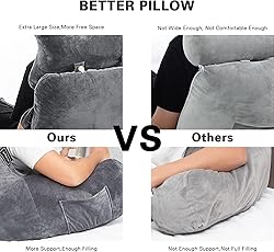 Reading Pillow-Bed Rest Pillow with Detachable Neck