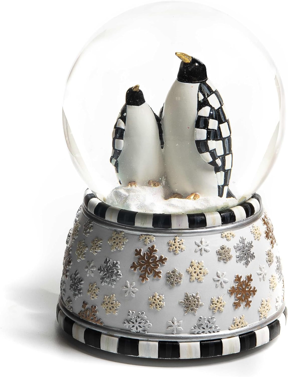 Snow Globes - MacKenzie-Childs Penguin Snow Globe and Music Box, Christmas Decoration for Living Room, Holiday Nutcracker Decor