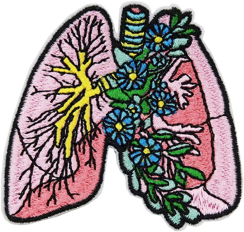 Mixed Media - Pulmonary Embroidered Iron On Patch