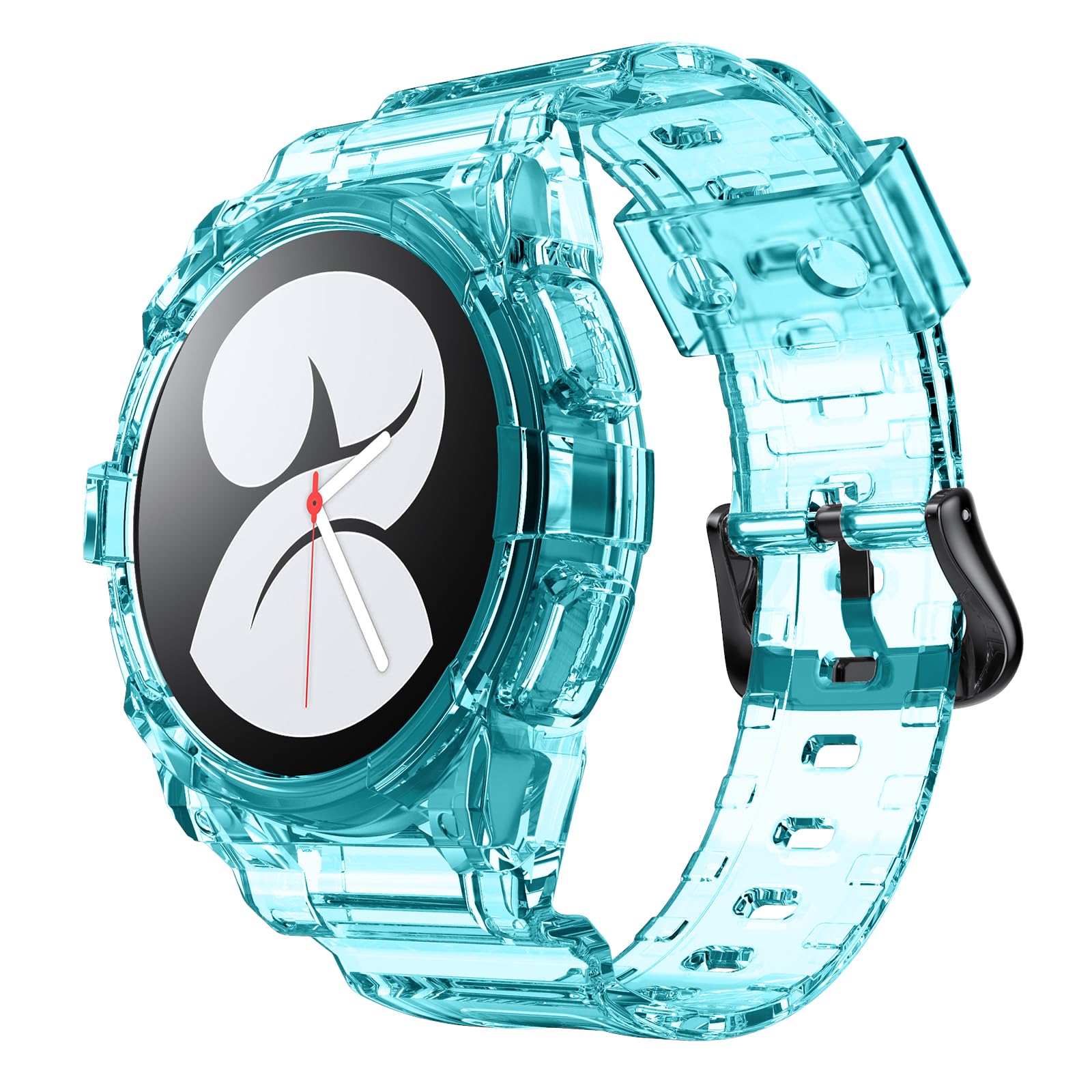NotoCity for Galaxy Watch 4 Galaxy Watch 5 Watch 6 40mm Bands, Clear Band with Protective Case Replacement Strap for Galaxy Watch 4/5