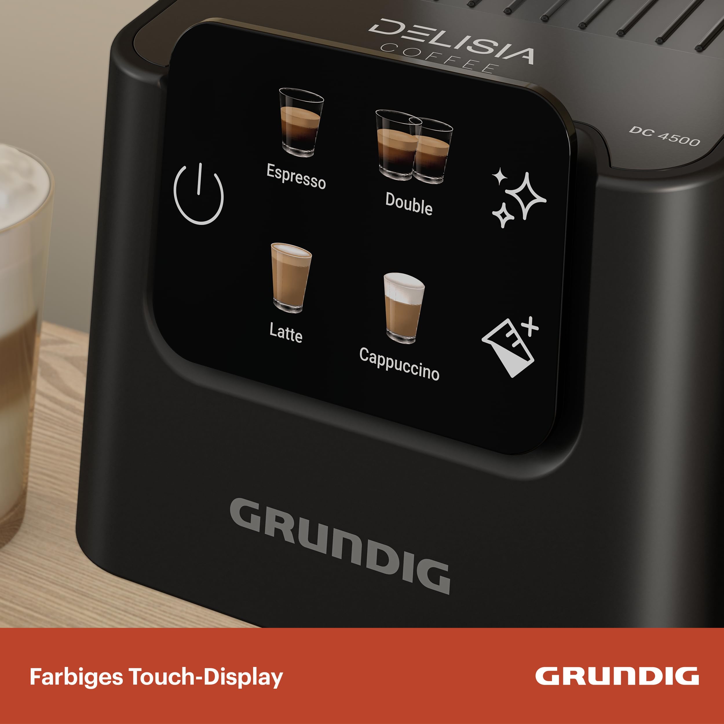 GRUNDIG - KSM 5330 Siebträgermaschine - 1628 W - 15 Bar Pumpendruck - Dark Inox - Milchbehälter 300ml - Touch-Display - BrewSense Technologie - 1,1L Wassertank - Espresso & Cappuccino - Robust 3