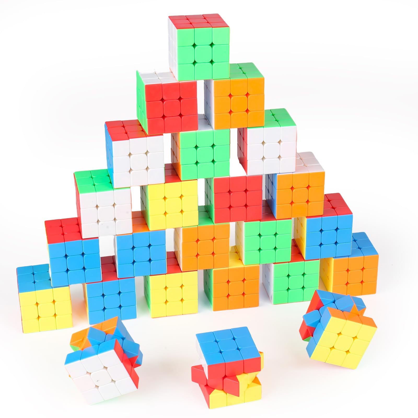 Photo 1 of 24 Pack Speed Cube 3x3 Set, Stickerless Cube 3X3, Party Favors for All Age, Puzzle Game Toys, Classroom prizes, School Rewards