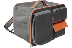 PATAZONE Cats Backpack for Small Dog Puppy Carrier Cat Pups Bag Breathable Mesh,for Kitties/Puppies/Bunny Rabbit Travel Hiking Outdoor,Washable Fleece Mats,3 Pockets (Orange)