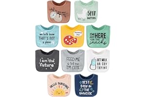 The Peanutshell Baby Boy or Girl Terry Bibs Set of 10-100% Cotton, Soft, Absorbent Baby Bibs, Unisex Toddler Boy or Girl Set, Newborn & Infant - Sunshine