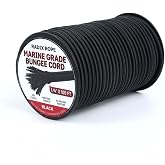 Marine Grade Bungee Cords Heavy Duty Outdoor - Bungee Cord Roll - 100% Stretch Elastic Cord and Absorbent Bungee Shock Cord for Kayak Deck, Camping, Crafting (1/4" x 100ft)
