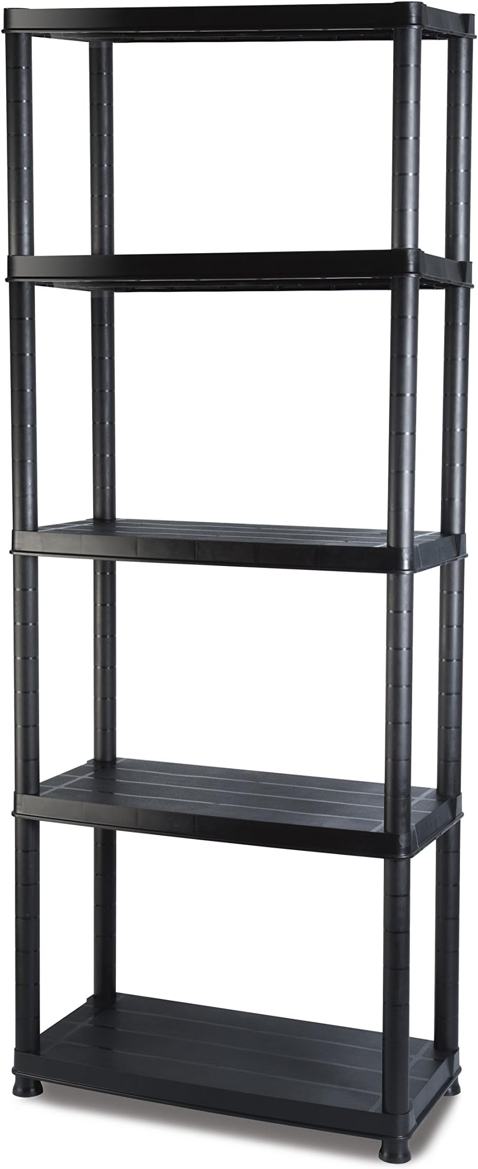 Addis 5 Tier Plastic Storage Shelving Unit Durable Freestanding Organizer