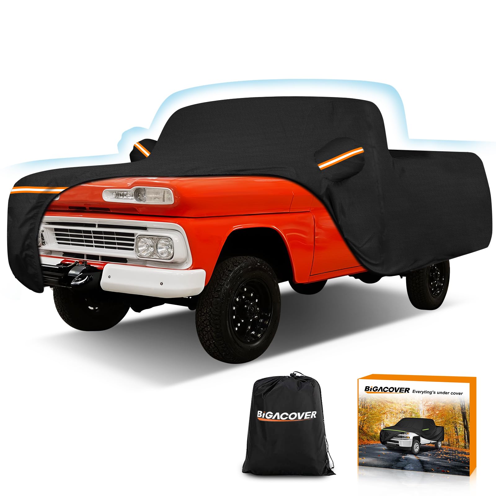Photo 1 of Car Cover for Chevrolet C10 C20 K10 K20 1960-1991, All Weather Waterproof 210D Oxford Cloth with Cotton Lining, Outdoor Car Cover with Windproof Straps, Heavy Duty Sun Rain Snow Protection