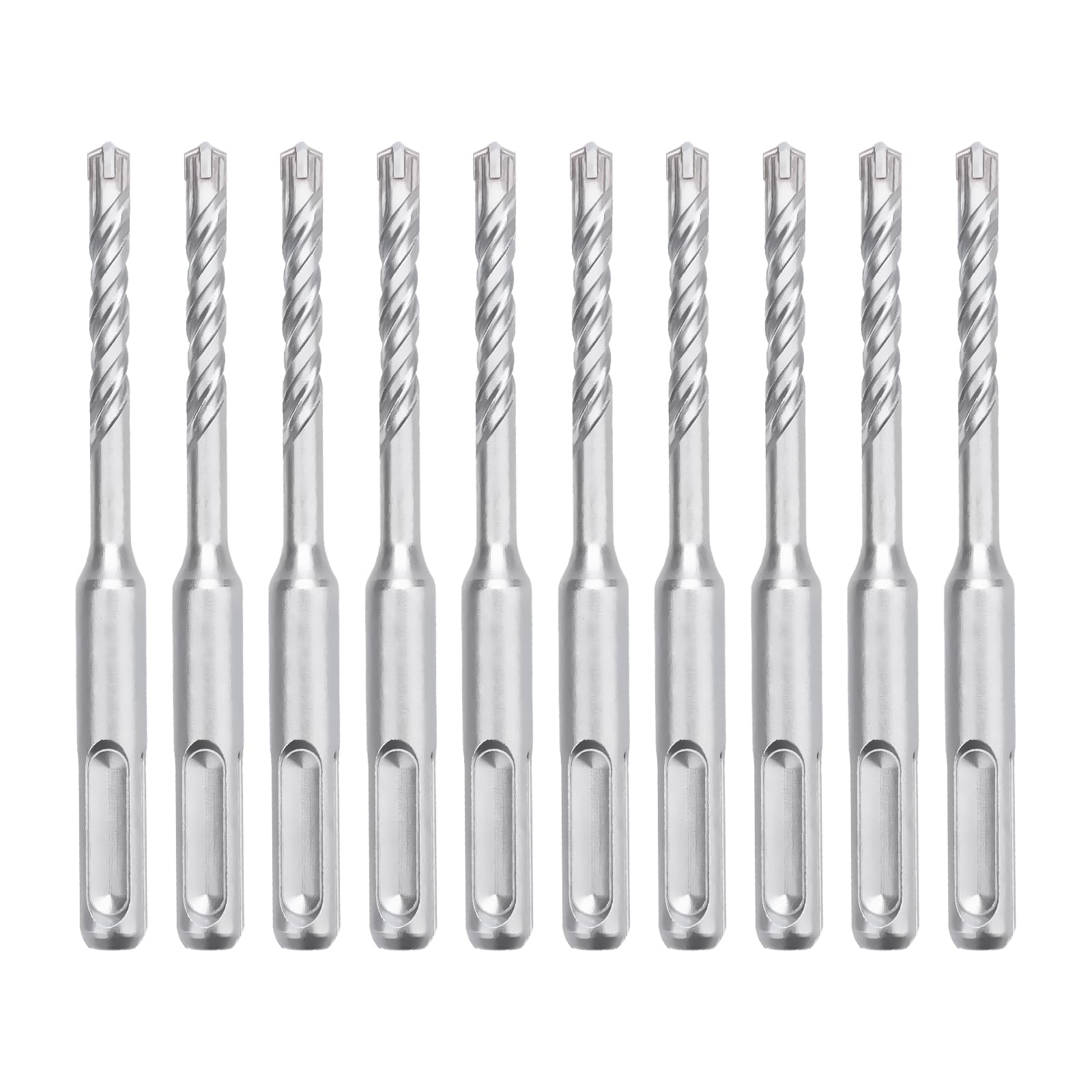 hsawbit 10PCS Masonry Drill Bits Set with SDS Plus Shank, 8mm x 110mm Hammer Drill Masonry Drills Tungsten Carbide Tip for Concrete, Brick, Cement Walls, Stone