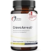 Designs for Health CraveArrest - L-Tyrosine Anti-Craving Support Supplement with 5-HTP, B6, Rhodiola, B12 - Designed for Serotonin + Dopamine Support (120 Capsules)
