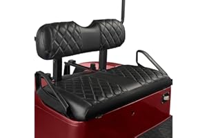 NOKINS Golf Cart ET Front Seat Covers Suitable for EZGO TXT 1994-2013/EZGO RXV OEM Standard Front Seat Cushion, No Stapler Required, Golf Cart Vinyl Replacement Seat Cover Black Stitching