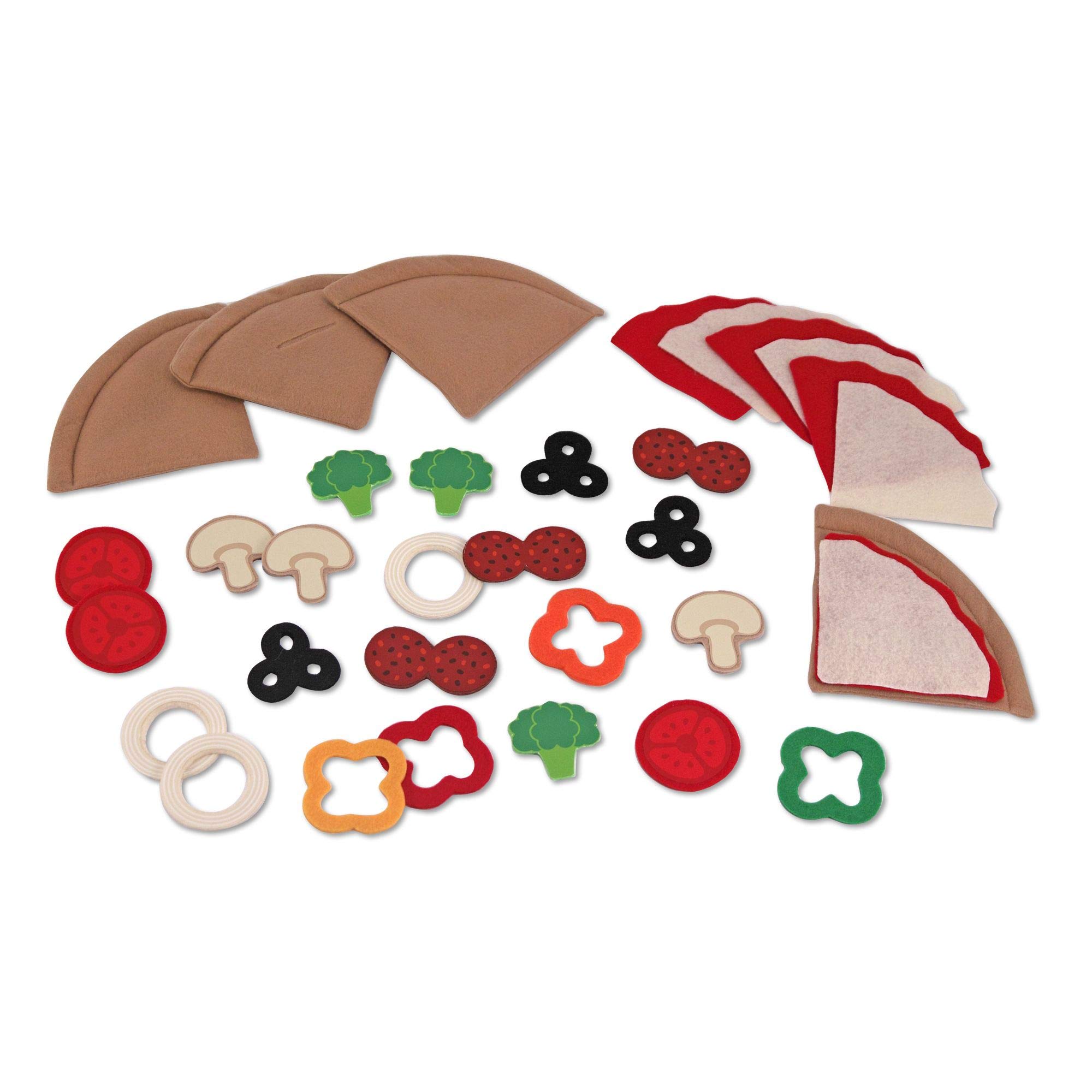 Melissa & Doug Felt Play Food Pizza Set (Pretend Play, Easy to Clean