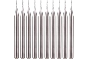 LIBOQIAO 10Pcs 0.6mm Carbide End Mill Engraving Milling Cutter CNC Router Bits for PCB Machine, 1/8" Shank