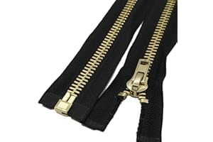 Leekayer Zipper #10 26 Inch Metal Zipper Brass Separating Jacket Zipper Heavy Duty Metal Zippers for Jackets Sewing Coats Cra