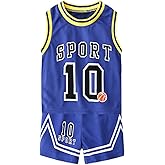 Admireme Toddler Kids Sports Shorts Set Baby Boys Girls Basketball Jersey Outfit Tracksuit Tank Top Mesh Track Shorts