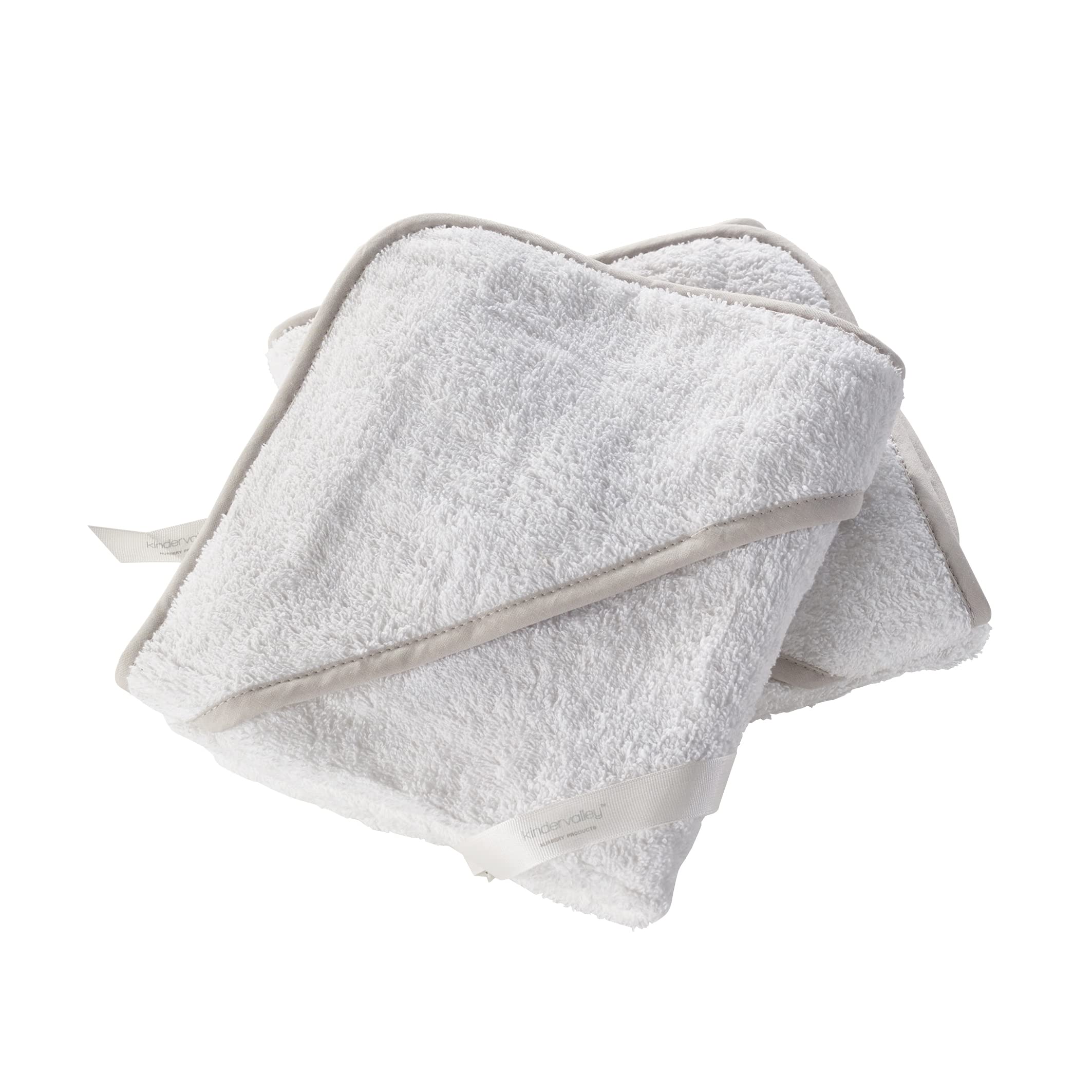 Kinder Valley Baby Hooded Towels - White Baby Swaddle Hooded Bath Towel, Soft 100% Cotton, Durable Baby Towel Unisex, Machine Washable, Gift for Newborn | (Pack of 2, 75cm x 75cm)