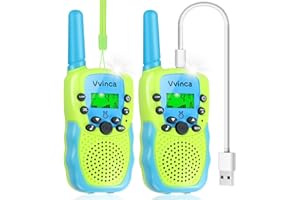 Vvinca Walkie Talkies for Kids Rechargeable Toys for Ages 5-7, Long Range 22 Channels 2 Way Kids Walkie Talkie with Flashlight for Camping Hiking Indoor Outdoor 3 4 5 6-12 Boy Girl Christmas Birthday