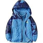 LittleSpring Boys Girls 3 in 1 Jackets Detachable Waterproof Fleece Jacket with Zipper Pockets