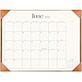 Simplified Desk Calendar 2025-2026 with Desktop Mat, Cabbrix Large Desk Pad Calendar 21" x 16-1/2" Runs From Now to June 2026, Desk Blotter Calendar for Home School and Office (Brown)