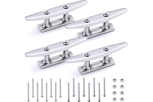 ZOMCHAIN Boat Cleat Open Base Boat Cleat 4/5/6/8 inch, Dock Cleat All 316 Stainless Steel Boat Mooring Accessories, Include Installation Accessories Screws