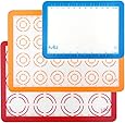 MIU Macaroon Silicone Baking Mat, Non-Stick Cookie Baking Mat, 2 Half Sheets and 1 Quarter Sheet, Perfect Baking Pad Cookie Kit for Macarons, Cake, Bread and Pastry