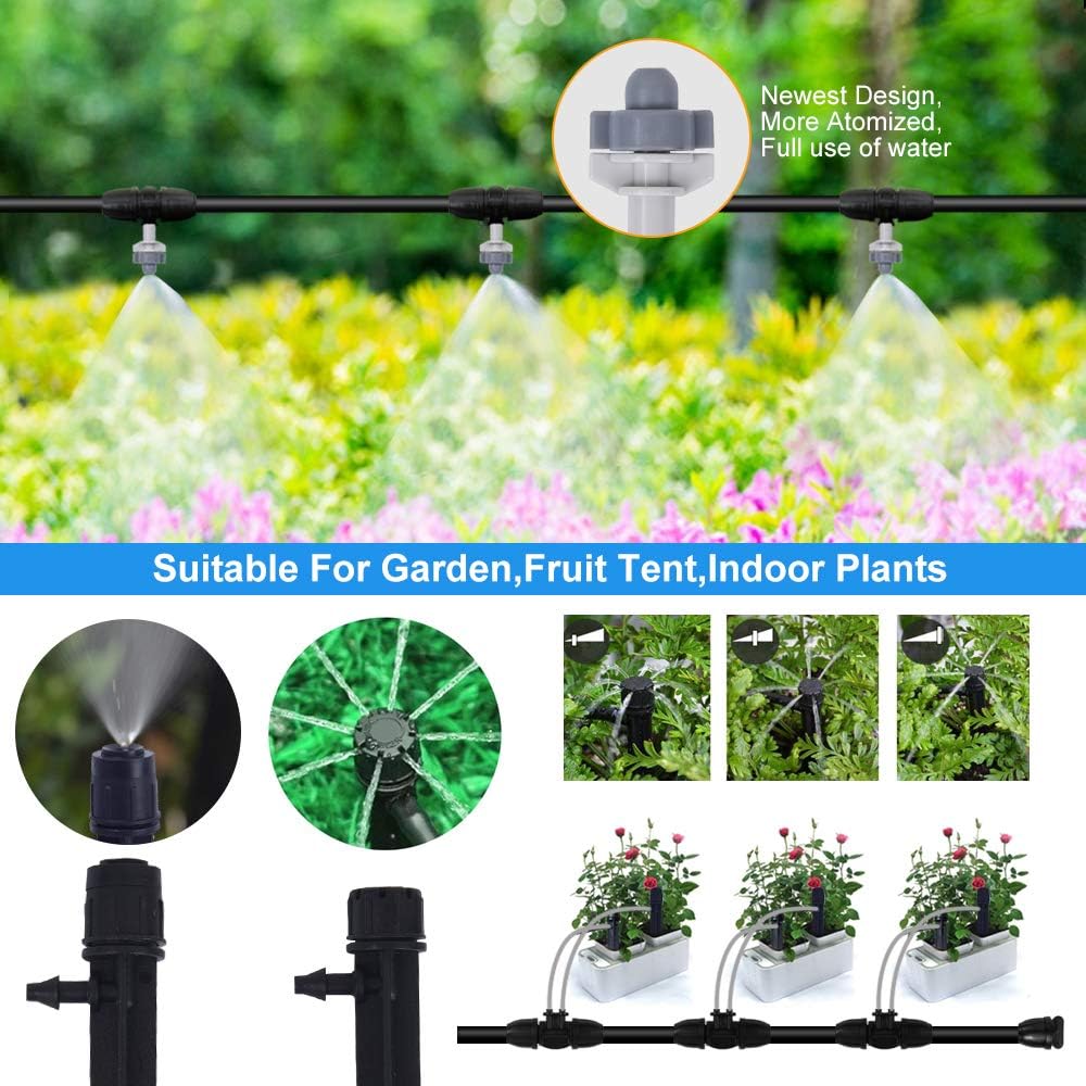 Drip Irrigation, Garden Irrigation System(70ft+35ft), DIY Plant Watering System, Distribution Tubing Hose, Saving Water Kit Accessories, Automatic Irrigation Equipment Set for Garden Greenhouse, Patio, Lawn : Garden & Outdoor