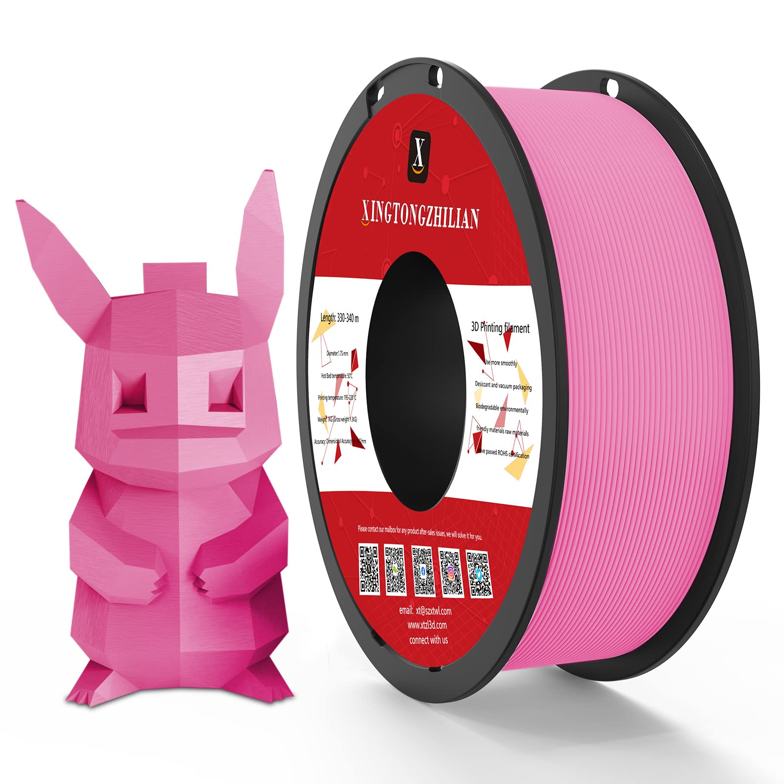 PETG+ Filament 1.75mm, PETG+ 3D Printer Filament, Dimensional Accuracy +/- 0.02mm,3D Printing Filament for 3D Printers, 1Kg/ 1Spool PETG+ -Pink