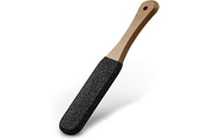 BEZOX Foot Pumice Stone Pedicure File(1 PCS) - Ergonomic Wooden Handle Foot File Callus Remover for Smoother Feet and Hands -