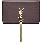 YSL Women's Pre-Loved Grainy Kate Tassel Wallet On Chain Bag, Burgundy, Red, Purple, One Size