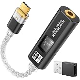 MoKo USB C to 3.5mm Jack Audio Adapter, Dual DAC Chip CX31993 &amp; MAX97220 | Built-in HiFi Amplifier, 32bit/384KHz Hi-Res Certified, Supports In-line Controls, For Android iPhone PC Mac Switch PS5,Black