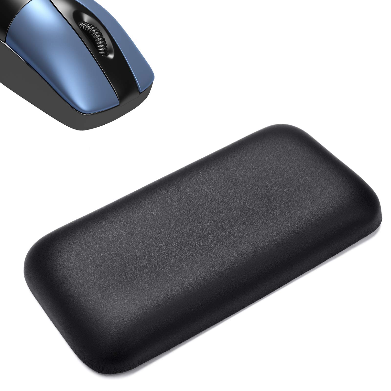 Aelfox Leather-Gel Mouse Wrist Rest, Delicate Surface, Ergonomic Mouse Pad Wrist Support Mouse Wrist Pad Cushion - Wrist Pain Relief for in Office, Home, School（5.51 x 2.76 x 0.71 inch）
