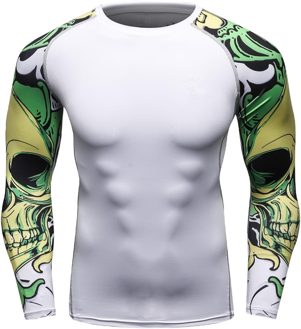 Men's Soft Slim Long Sleeve Dry-Fit Compression Gym Trainning Shirt