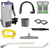 ProTeam Super Coach Pro 10 Backpack Vacuum Commercial with 2 Piece Wand Tool Kit, 10 Quart, Corded,107304