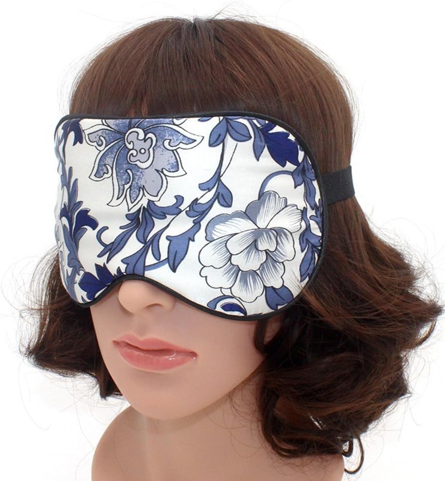 nadamuSun Eye Mask Best Natural Pure Mulberry Silk Sleep Mask Super Soft Eye Mask for for Men & Women (Floral)