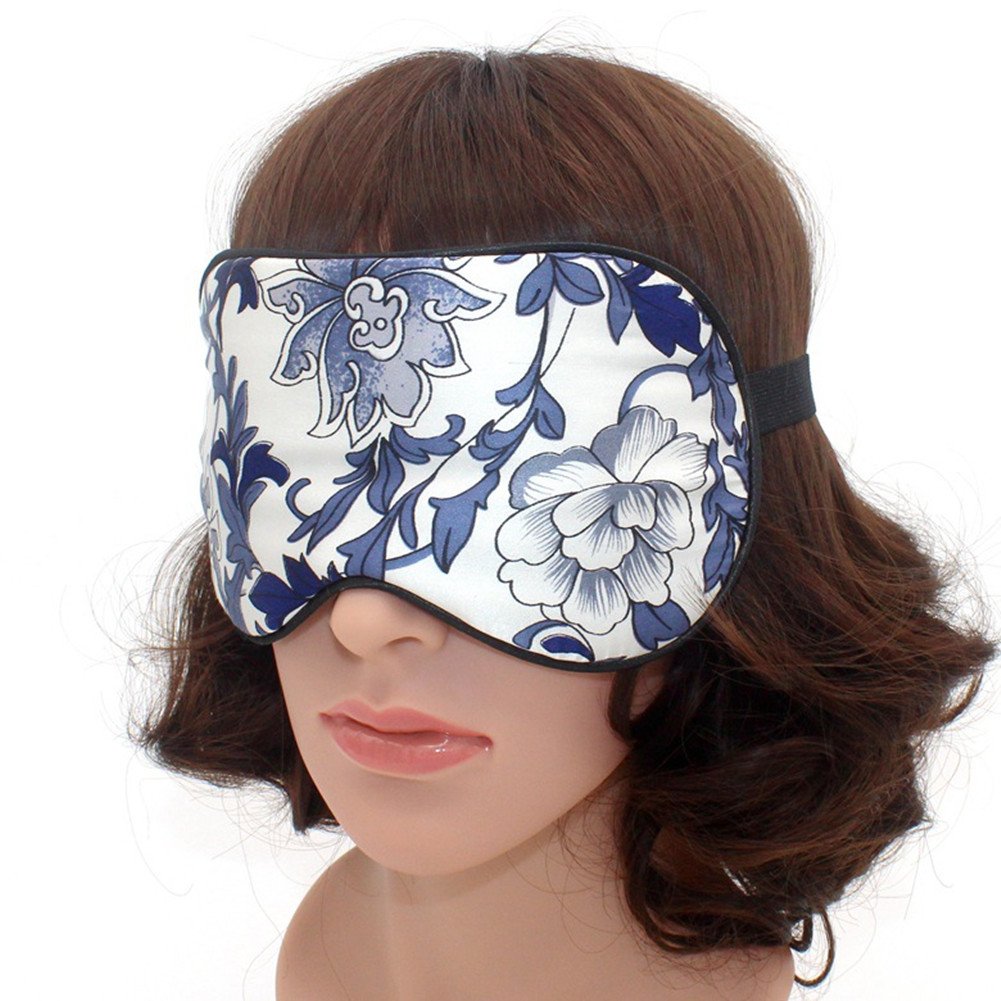 nadamuSun Eye Mask Best Natural Pure Mulberry Silk Sleep Mask Super Soft Eye Mask for for Men & Women (Floral)