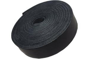 TOFL Genuine Top-Grain Leather Strap | 72 Inches Long | 7/8 Inch Wide | 1/8 Inch Thick (7-8 oz) | 1 Leather Strip Black