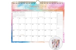 Lbylyhxc 2026 Calendar - Includes January 2026 to June 2027-18 Monthly Wall Calendar 2026, 11 x 8.5 Inches.Thick Paper with Julian Dates and Block for New Year and Christmas Presents (Wall Calendar 2026-2027 Colorful)