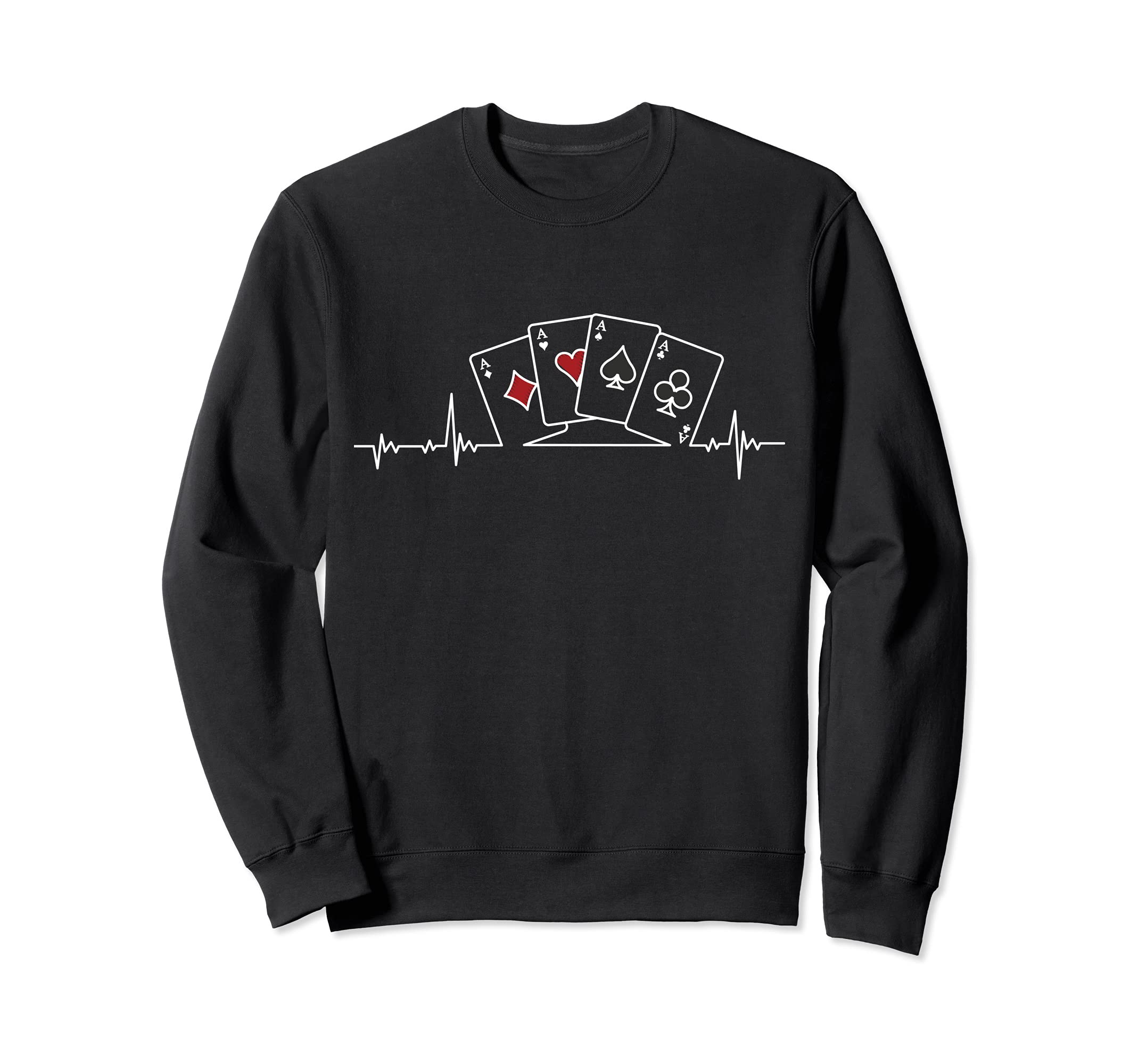 Poker cards flush heartbeat poker player poker card game Sweatshirt