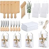 33PCS Baby Shower Game Prizes 4 Set Winners Guest Gifts Bamboo Cheese Board Set Butter Spreaders Fork Spoon Towel Thank You Card and Gift Bags Bridal Shower Gift for the Wedding Bride