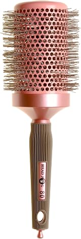 Head Jog 80 Pink 60mm Ceramic Radial Hair Brush Nylon Bristle Blow Dry Styling view 2