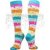 Rainbow Sprinkle Over the Calf Sports Socks – Fun & Colorful Athletic Socks for Girls, Boys, Women & Youth