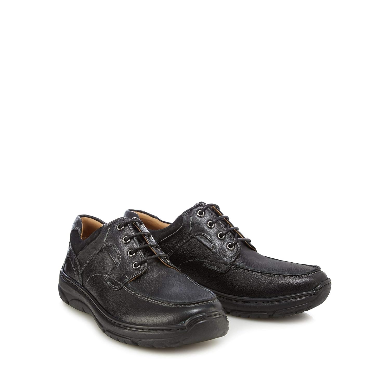 Henley Comfort Men Black Leather District Lace Up Shoes Discount