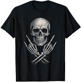 Rock &amp; Rock Music, Rock On &amp; Rock Hand | Skull, Rocker T-Shirt