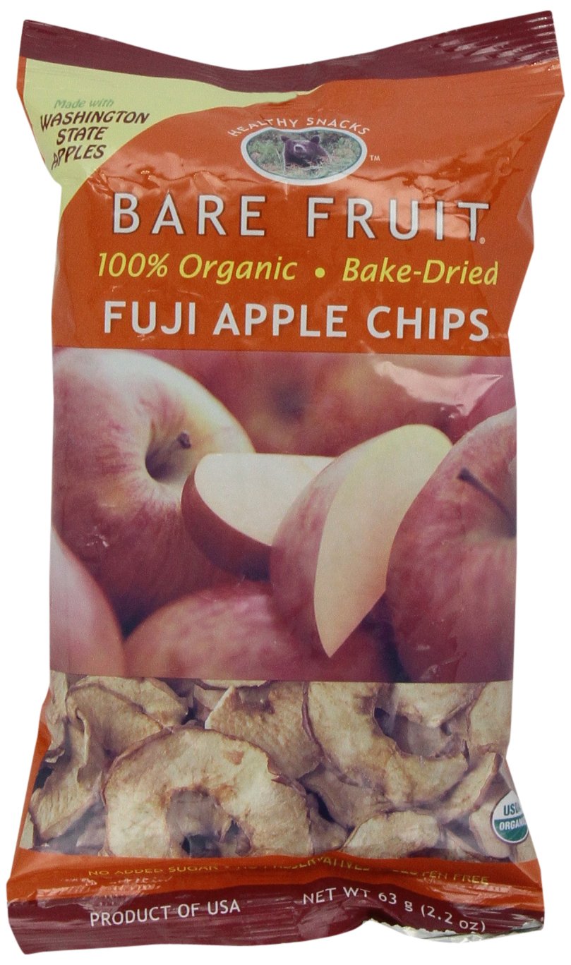 Bare Fruit Organic Bake, Dried Fuji Apple Chips, Bags, 2.2 oz Healthy Snack