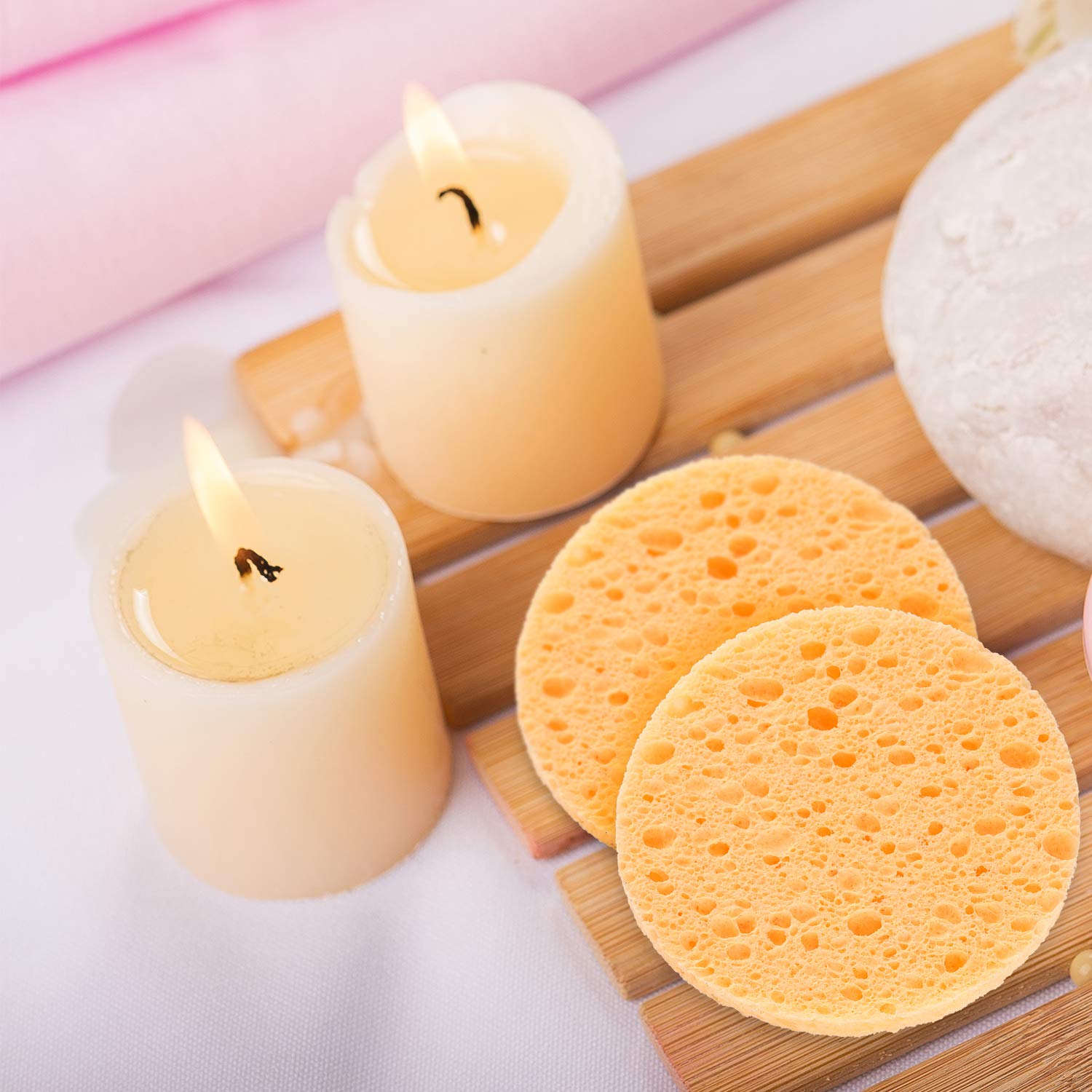 50-Count Compressed Facial Sponges, GAINWELL Cellulose Facial Sponges, 100% Natural Cosmetic Spa Sponges for Facial Cleansing, Exfoliating Mask, Makeup Removal : Beauty