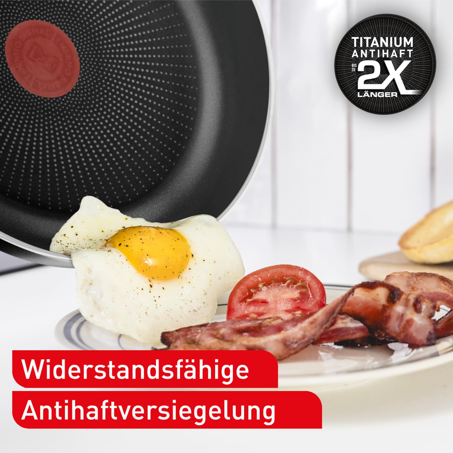 Tefal Hard Titanium Essential Bratpfanne 28 cm, Antihaftversiegelung, Thermo-Signal bei idealer Brattemperatur, spülmaschinengeeignet, Nicht induktionsgeeignet, Made in France, C38806 3