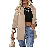 SweatyRocks Women's Casual Blazers Long Sleeve Lapel Button Jacket Lightweight Business Work Office Blazer