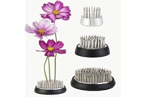 JUSTDOLIFE Flower Frogs,0.9"+1.34"+2.36" Stainless Floral Frogs Kenzan Flower Frog Vase | Round Metal Floral Arranger Pin Holder Ikebana | Flower Pin Frog Arrangements for DIY Flower Craft